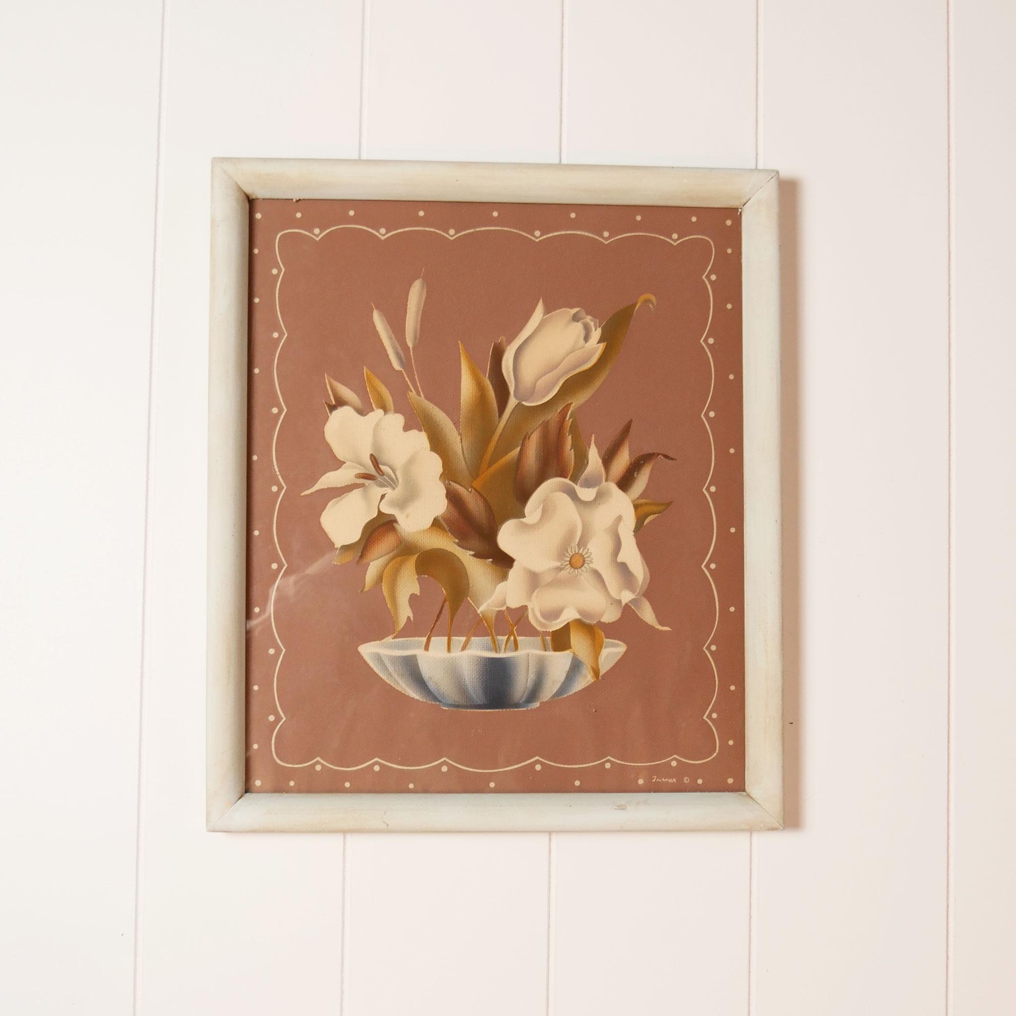 1950年代Turnerミッドセンチュリー リトグラフ プリント フラワー Vintage Mid Century Turner Style Floral Flower Prints Framed
