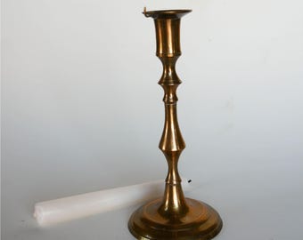Vintage Brass Tapered Candlestick Holder, Holiday Decor