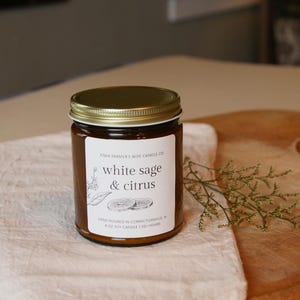 Farmhouse Soy Candles, 8oz Amber Jar Candle, Homemade Farmhouse Candles, Soy Candles, Candle Gift Ideas, Farmhouse Candles