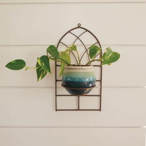 Farmhouse Arch Metal Wall Sconce: Candle or Plant Holder, 18in