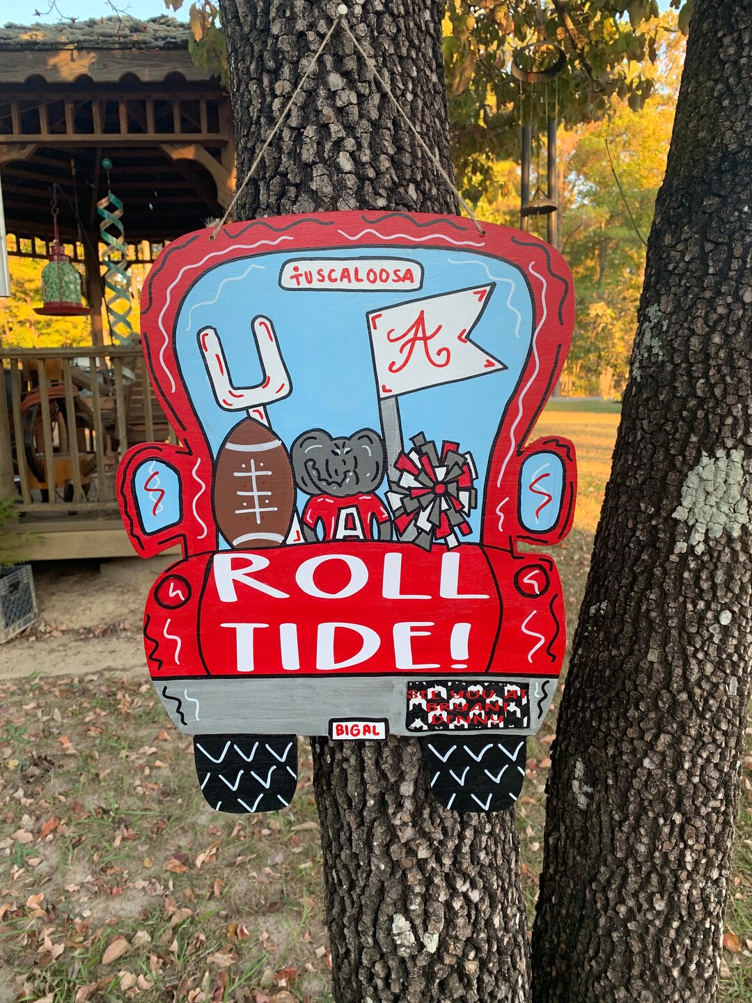 College Football Truck Fall Door Hanger Fall Home Decor Etsy