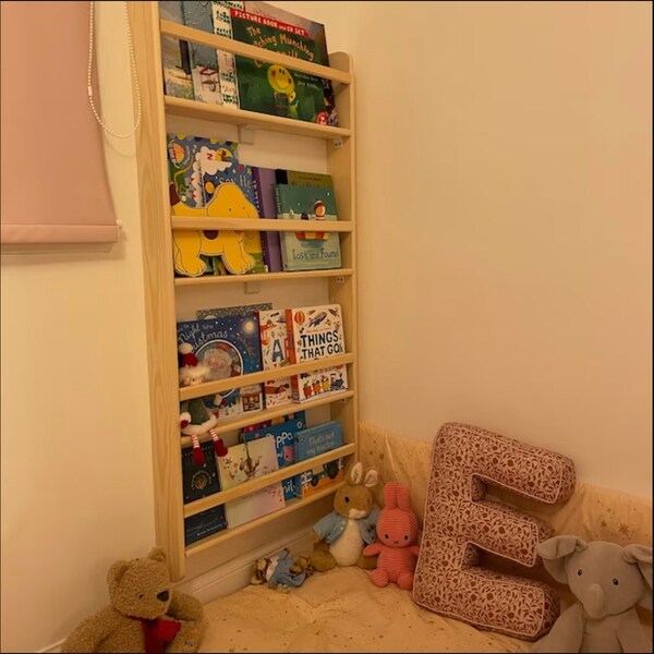 Natural Bookshelf Etsy