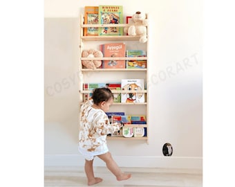 Estantería para niños, estantería Montessori, estantería para bebés, estantería para guardería, librería para niños, estantería Montessori, decoración de guardería, regalo para bebé