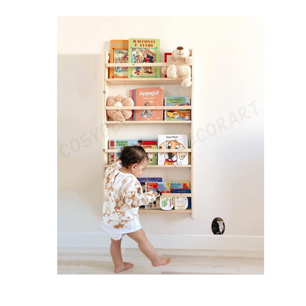 Kids Bookshelf, Montessori Bookshelf, Baby Bookshelf, Nursery Bookshelf, Kids Bookcase, Montessori Bookcase, Nursery Decor,Gift for Baby