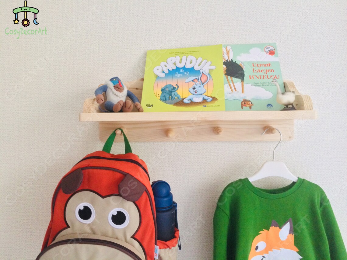 Floating Shelf for Nursery Kids Room Book Shelves With 4 | Etsy