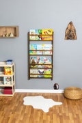 Handmade Walnut Stain Montessori Bookshelf, Nursery Decor