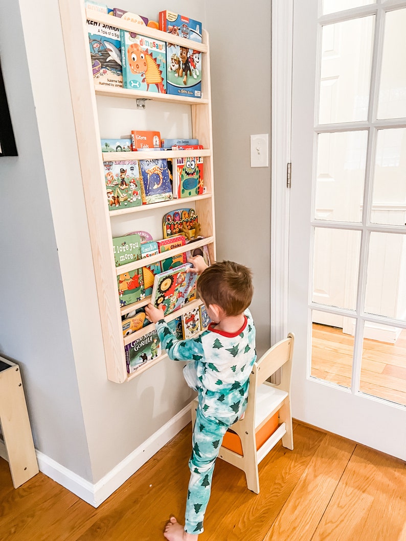 Kids Bookshelf, Montessori Bookshelf, Baby Bookshelf, Nursery Bookshelf, Kids Bookcase, Montessori Bookcase, Nursery Decor,Gift for Baby image 2