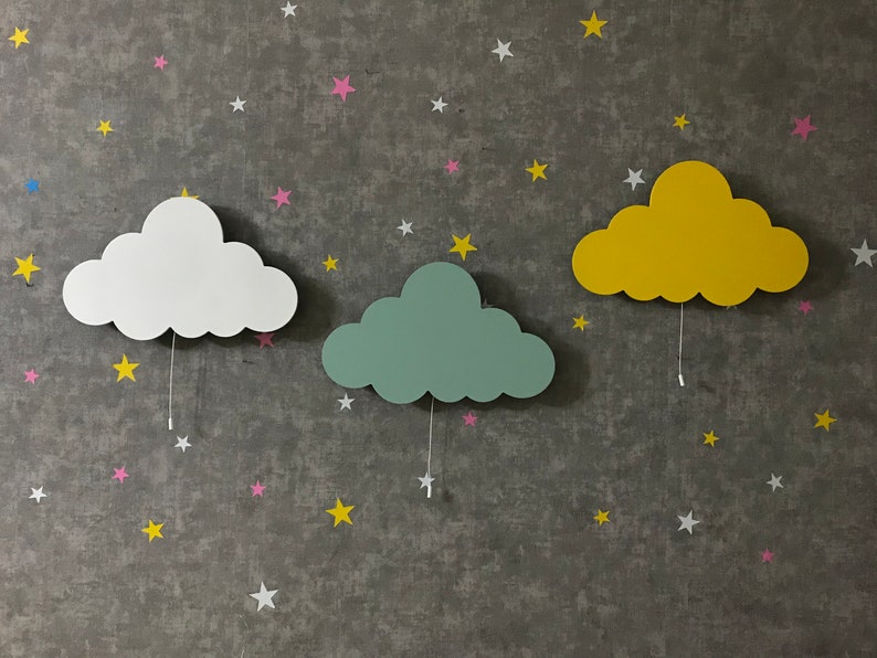 CLOUD WALL LIGHT Nursery Lighting Cloud Night Lamp Wooden Etsy