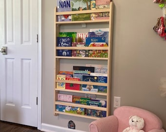 An der Wand befestigtes 4 Regale Space Saver Kinder Bücherregal, Montessori Buch Display für Baby, Buch Organizer für Kinderzimmer, Geschenk für Baby