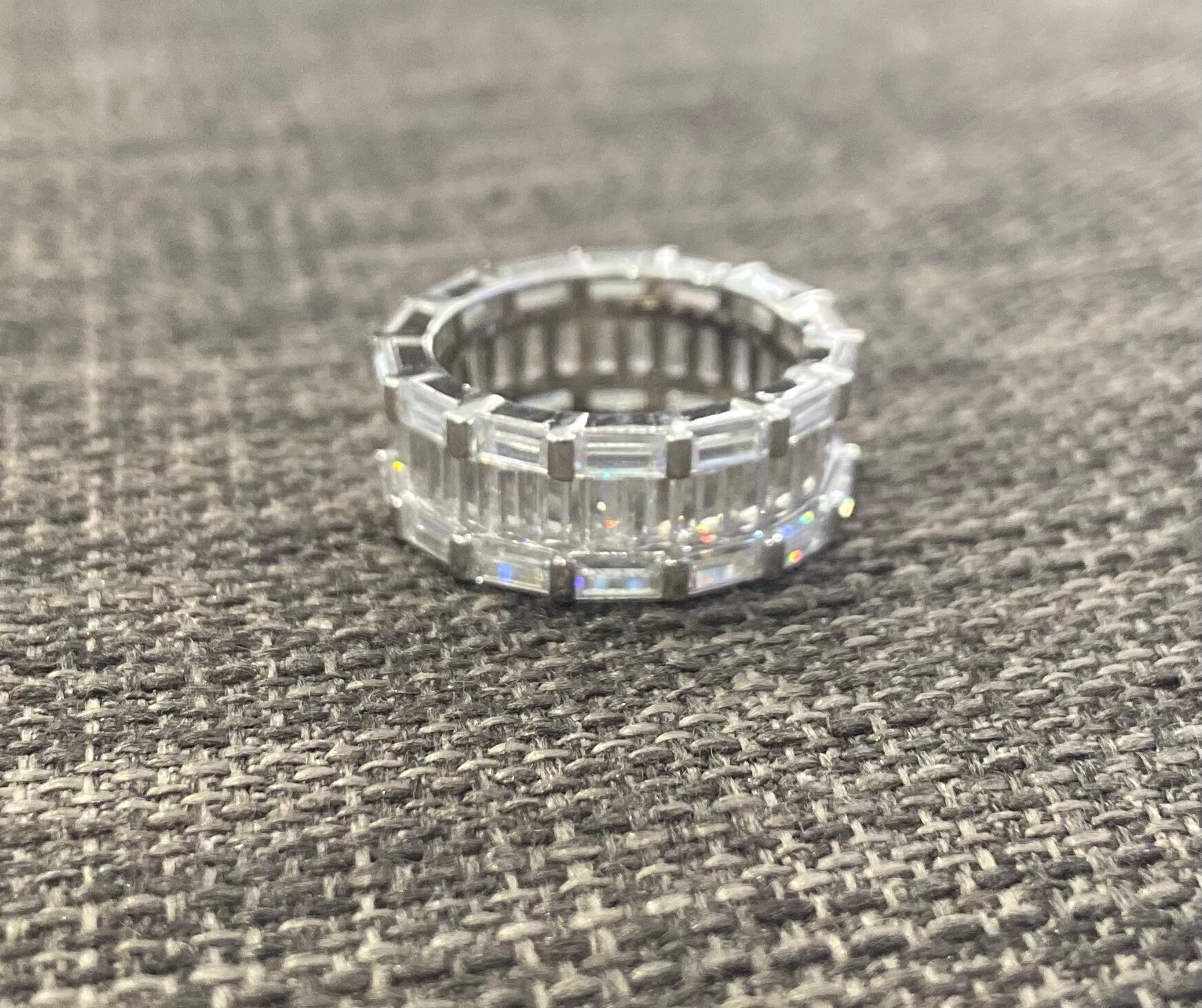 White Gold Plated Sterling Silver Ring Etsy