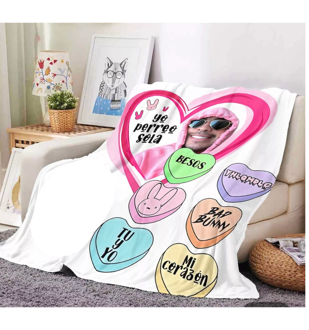 Bad Bunny Blanket Etsy