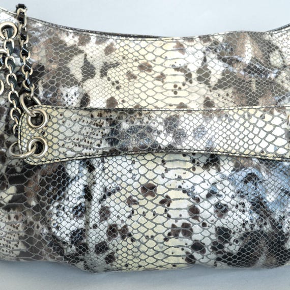 Vintage 2000s CHEZ  Python leather shoulder bag c… - image 2