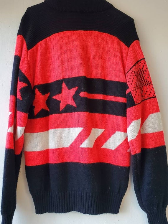 Vintage Obermeyer Sport Wool Blend Sweater Red Bl… - image 8