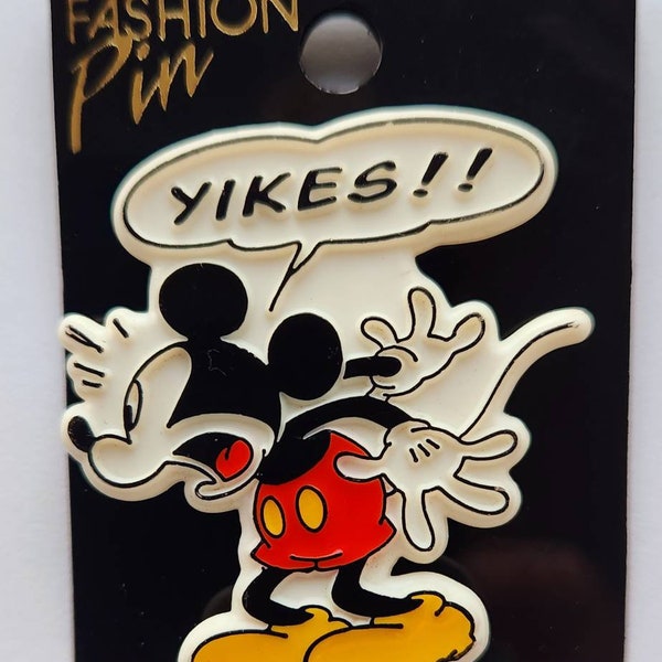 Vintage 1980's Walt Disney "The Perils of Mickey" Rare Collection Plastic Lapel Pin YIKES!! Made in the U.S.A. by Monogram Products New