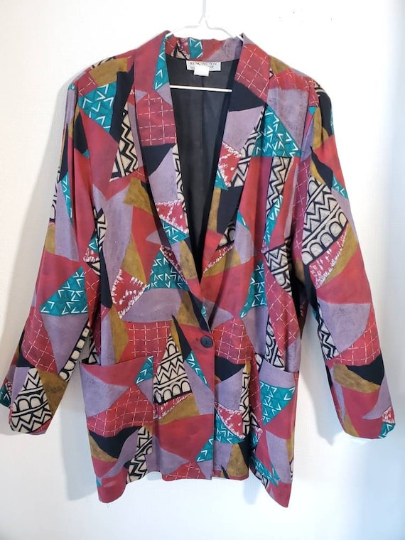 Vintage Kensington Square Rayon Multi color Over s