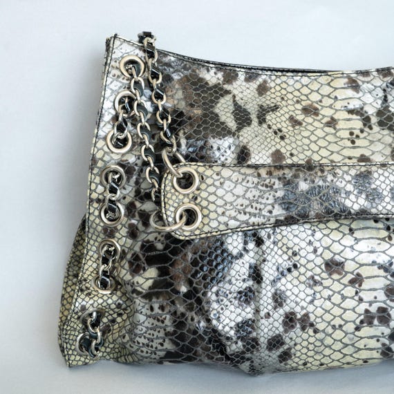 Vintage 2000s CHEZ  Python leather shoulder bag c… - image 7