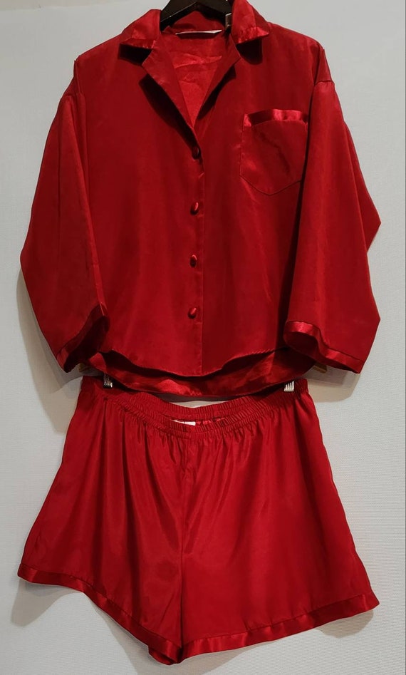 90's Heart Label Red Satin Vintage Victoria Secret Pa… Gem