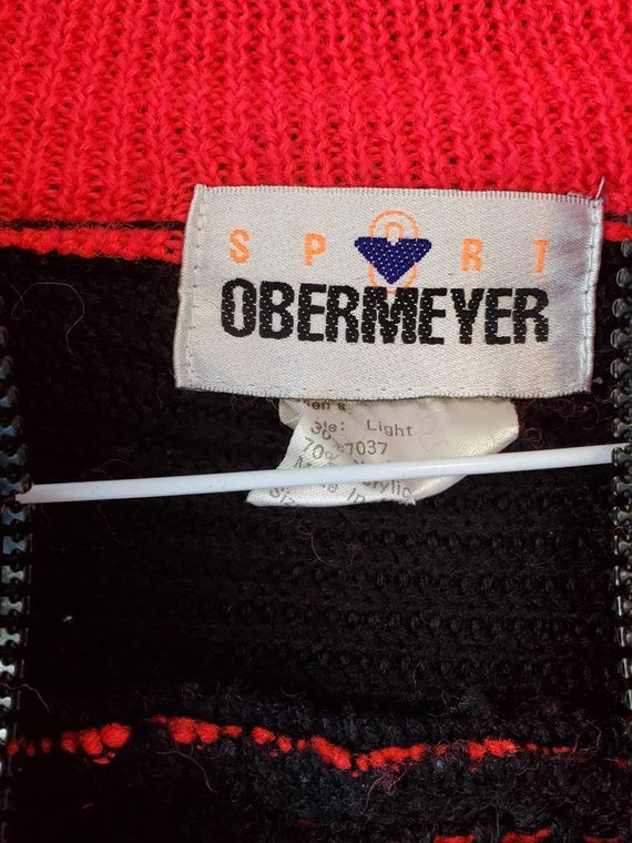 Vintage Obermeyer Sport Wool Blend Sweater Red Bl… - image 7