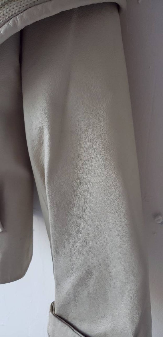 Veste En Cuir Taupe Spiegel Pour Femme – Taille 6 (S), Occasion En Très Bon état