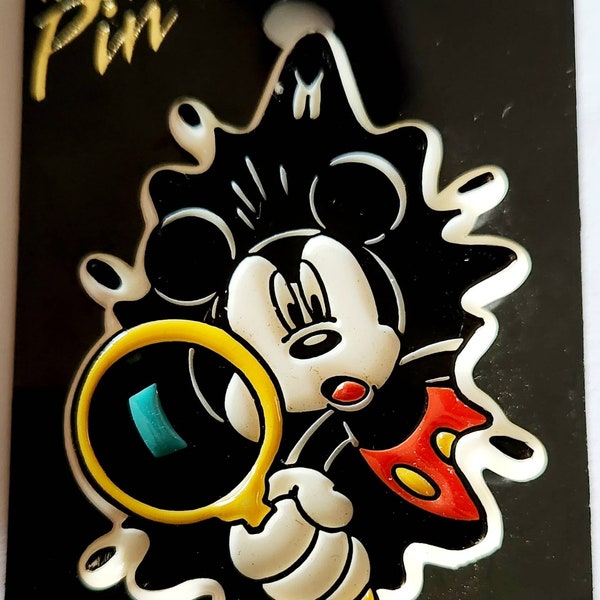 Vintage 1980's Walt Disney "The Perils of Mickey" Rare Collection Plastic Lapel Pin Made in U.S.A. by Monogram Products New