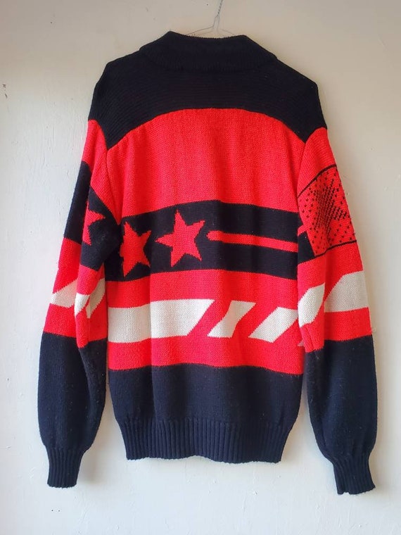 Vintage Obermeyer Sport Wool Blend Sweater Red Bl… - image 2