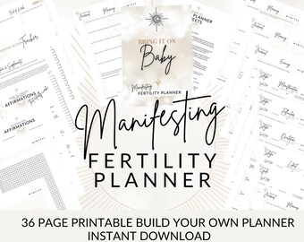 MANIFESTING FERTILITY Printable Planner Journal, IVF, Build Your Own, Download Affirmations BBTCharts Manifestation Law of Attraction