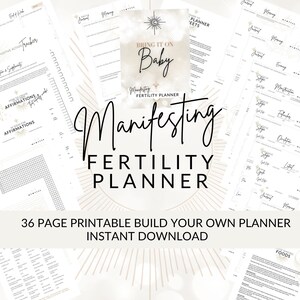 MANIFESTING FERTILITY Printable Planner Journal, FIV, Build Your Own, Descargar Afirmaciones BBTCharts Manifestación Ley de Atracción