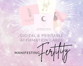 55 FERTILITY MANIFESTING AFFIRMATION Cards Printable Digital Downloadable Manifestation Law of Attraction Mindset ivf infertility