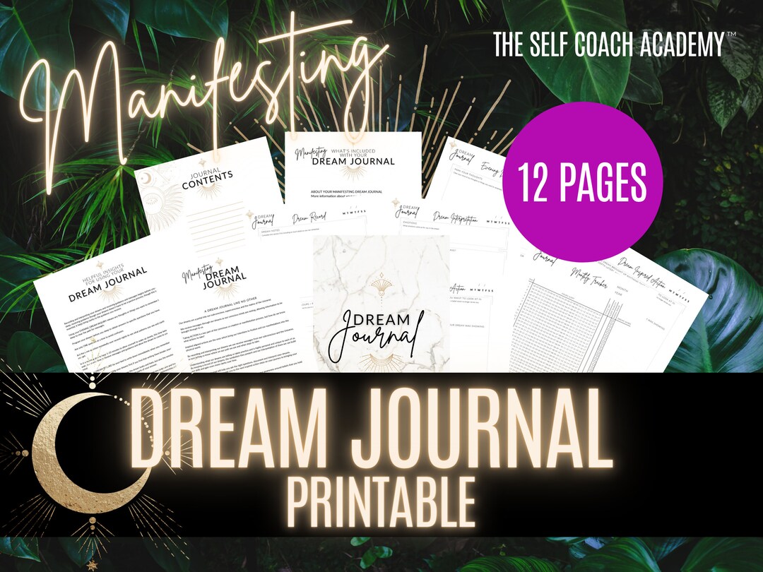 MANIFESTING DREAM JOURNAL Printable Digital Download, Manifestation Law ...