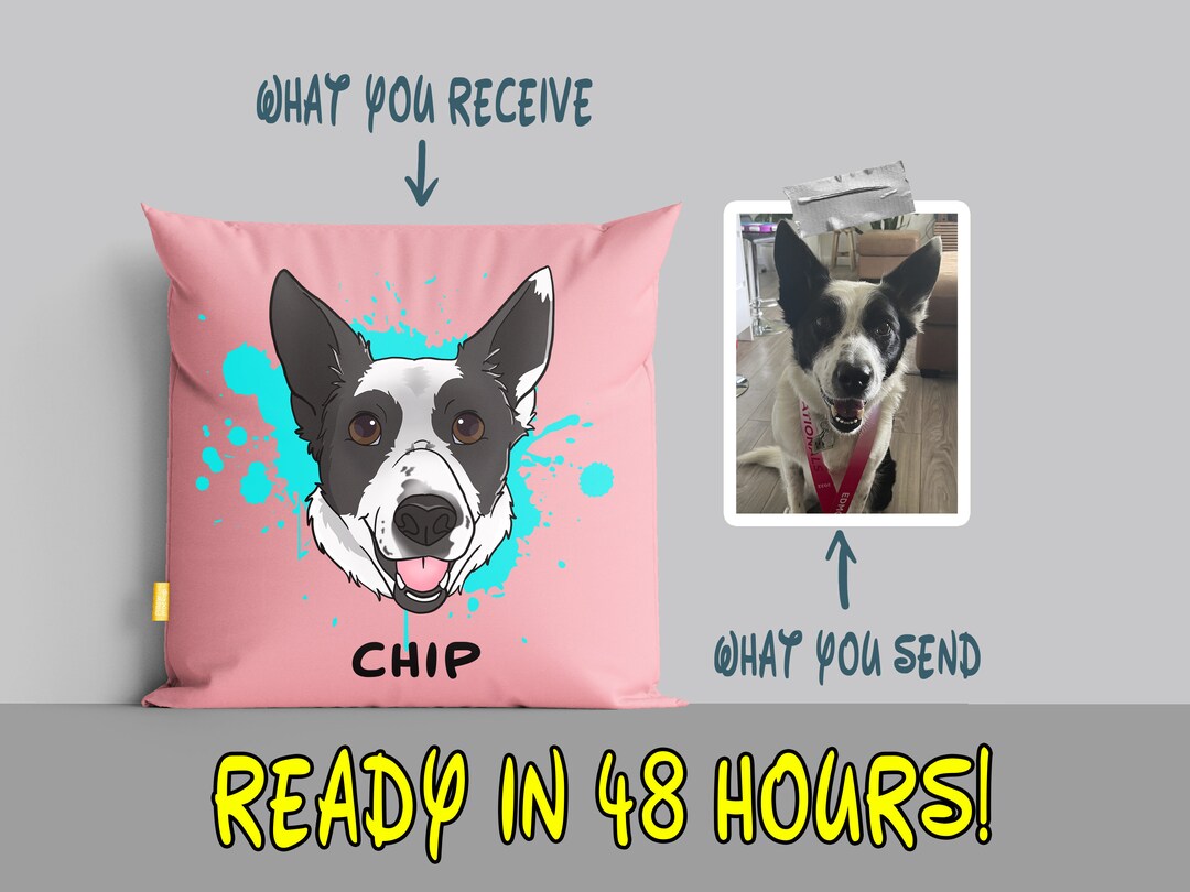 Custom Pet Pillow Using Pet Photo Name Custom Cat Dog Pillow Etsy