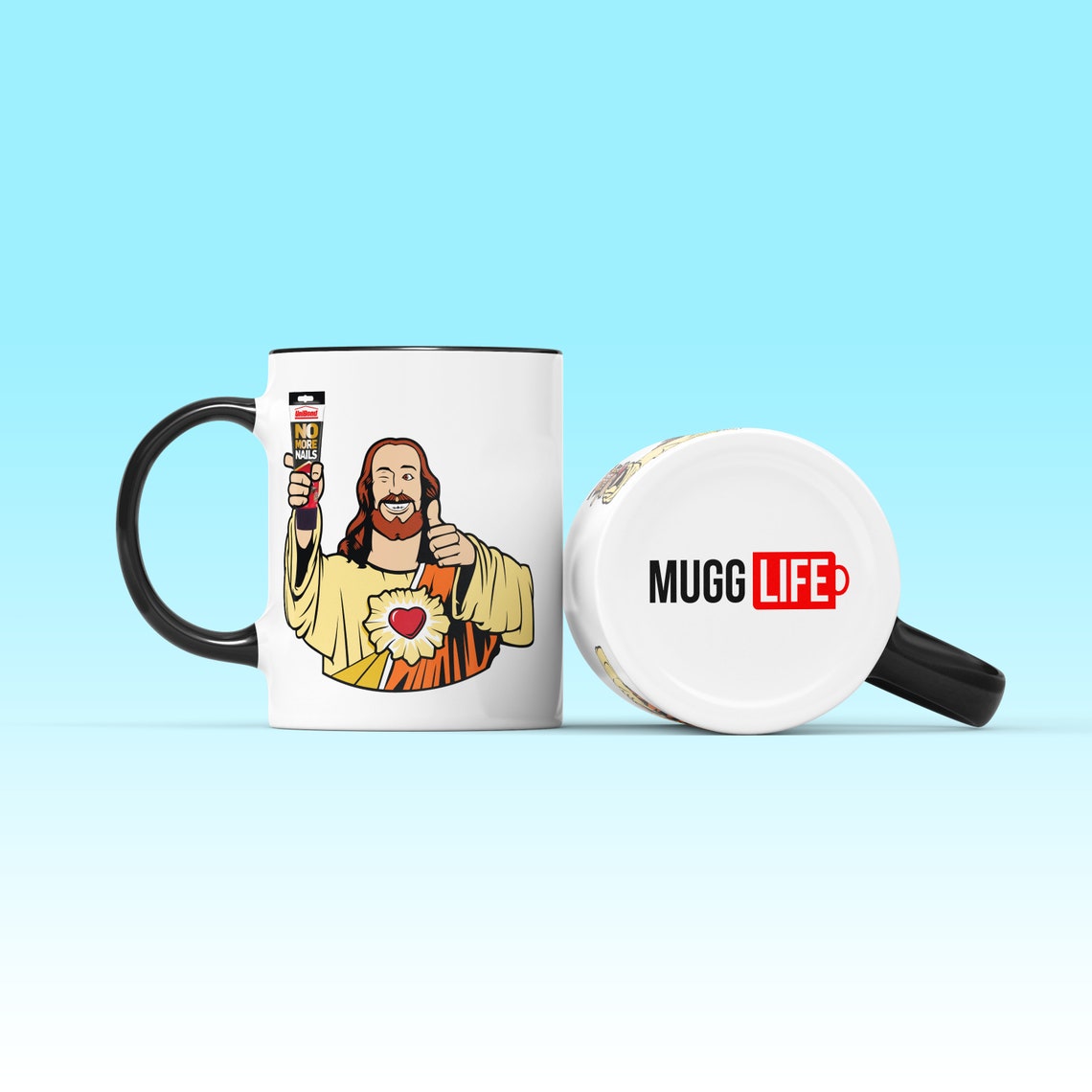 No More Nails Jesus Mug Cross Christianity Funny Joke Etsy