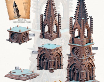 Tower | Gothic City | Terrain Essentials | Exteriors | Cast 'n Play | 3D Printed Tabletop Terrain