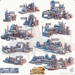Difficult Terrain & Debris | Dump City | Terrain Essentials | Exteriors | Cast 'n Play | 3D Printed Tabletop Terrain