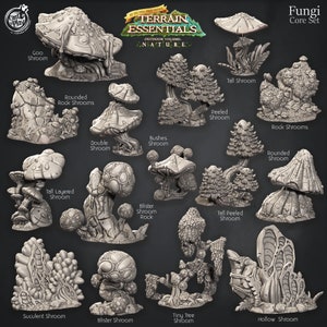 Fungi Terrain | Terrain Essentials | Cast &#39;n Play | 3D printed 32mm Tabletop Terrain