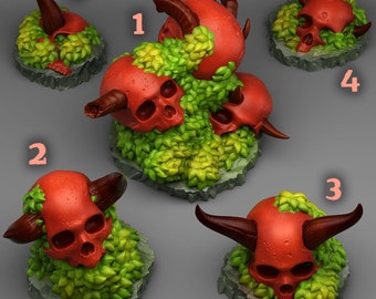 Devil Skulls | Fantastic Plants & Rocks | 3D printed 28mm Tabletop Terrain