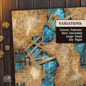 Pirate Docks Battle Mat | Terrain Essentials | Cast 'n Play | 1 Inch Grid Combat Maps