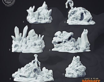 Vulcano Props | Mount Magma | Cast 'n Play | 3D printed 32mm Tabletop Terrain