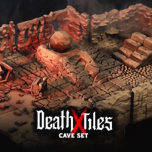 Set di piastrelle modulari per grotte | Morte x Piastrelle | Cast e gioca | Terreno da tavolo stampato in 3D