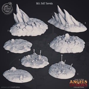 Hell Terrain | Angels & Demons | Cast &#39;n Play | 3D printed 32mm Tabletop Terrain