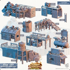 Modular Junkyard | Dump City | Terrain Essentials | Exteriors | Cast 'n Play | 3D Printed Tabletop Terrain