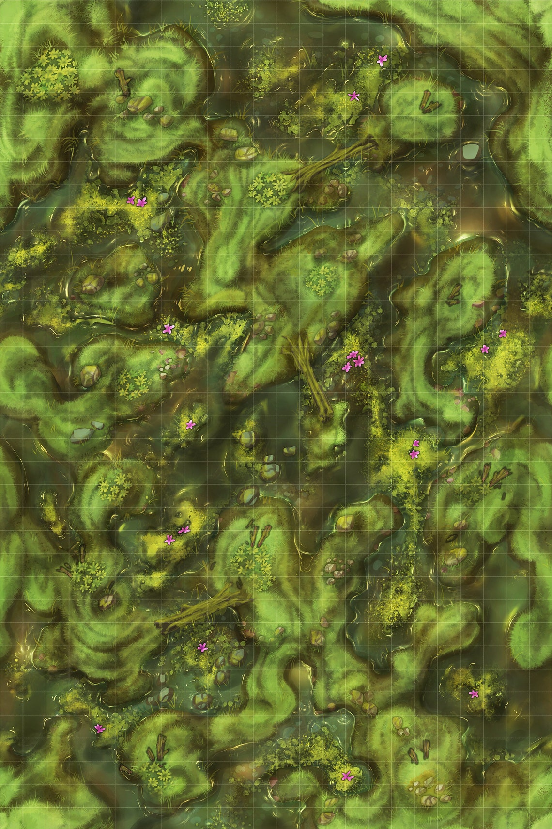 Swamp Battle Mat Terrain Essentials Cast 'n Play Etsy