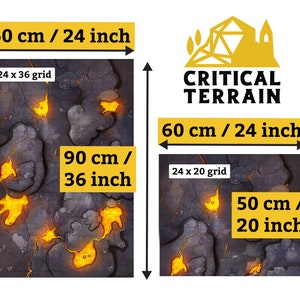 Volcano Lava Battle Mat Terrain Essentials Cast 'n Play 1 Inch Grid Combat Maps image 3