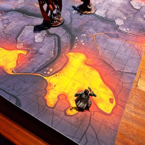 Volcano Lava Battle Mat Terrain Essentials Cast 'n Play 1 Inch Grid Combat Maps image 4