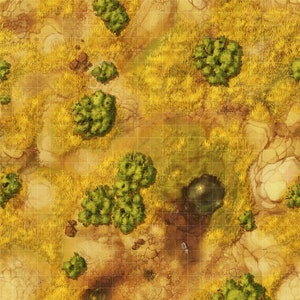 Savanna Battle Mat Terrain Essentials Cast 'n Play 1 Inch Grid Combat Maps image 1