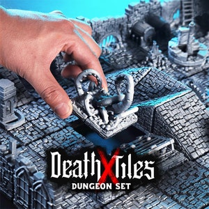 Ensemble de tuiles de donjon modulaires | Mort x Tuiles | Cast 'n Play | Terrain de table imprimé en 3D