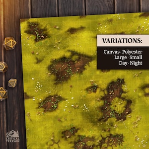 Wald-Grasland-Kampfmatte | Terrain Essentials | Cast 'n Play | 1-Zoll-Raster-Kampfkarten