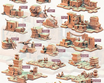 Difficult Terrain & Debris | Aztec Temple | Terrain Essentials | Exteriors | Cast 'n Play | 3D Printed Tabletop Terrain