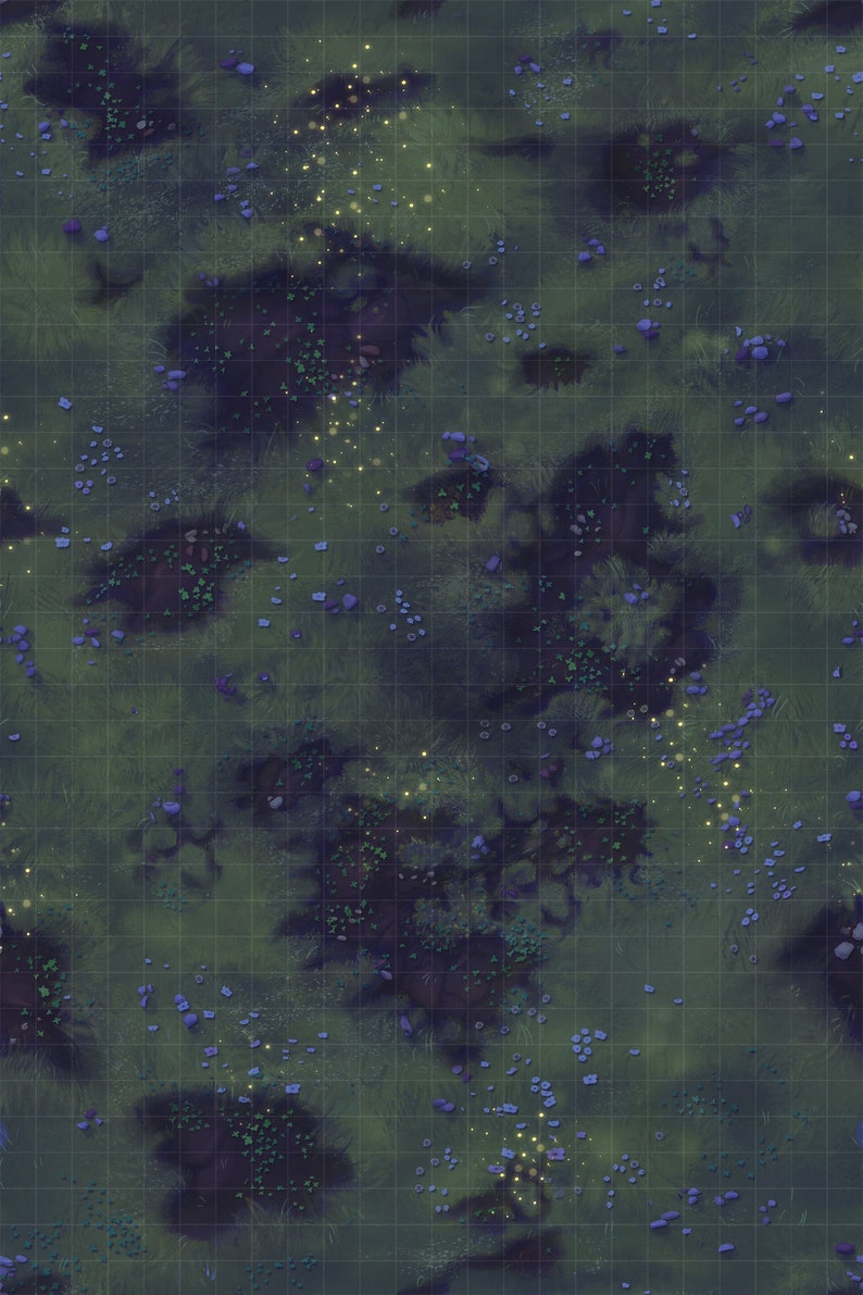 Forest Grassland Battle Mat Terrain Essentials Cast 'n Play 1 Inch Grid Combat Maps image 2
