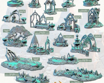 Difficult Terrain and Debris | Elven City | Terrain Essentials | Exteriors | Cast 'n Play | 3D Printed Tabletop Terrain