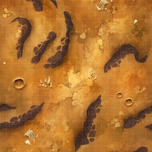Wasteland Battle Mat | Terrain Essentials | Cast 'n Play | 1 Inch Grid Combat Maps